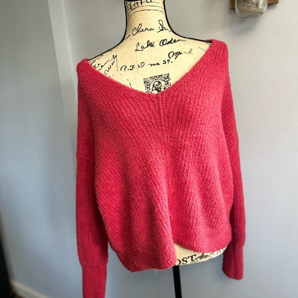 Sincerely Jules sweater  v neck fuzzy slouchy‎ grunge relaxed hobo drapey - Picture 2 of 11